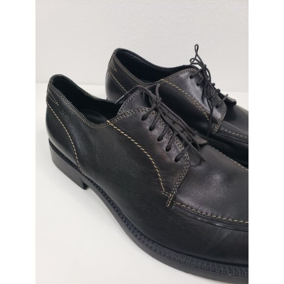 Boss Hugo Boss Men's Bicycle Toe Leather Dress Shoes in  Black - Size 9 - Picture 3 of 10